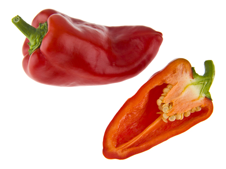 Red pepper isolated on whiteの写真素材