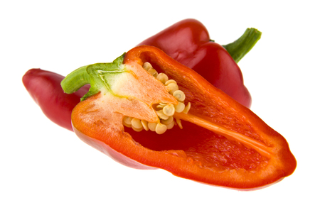 Red pepper isolated on whiteの写真素材
