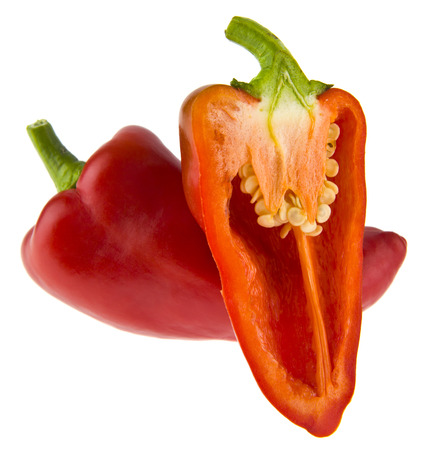 Red pepper isolated on whiteの写真素材