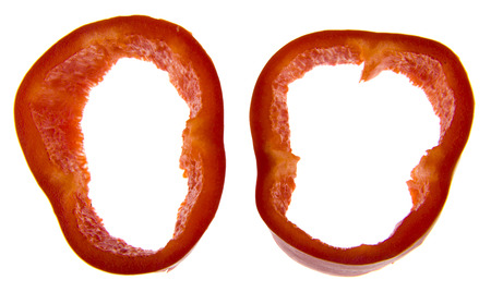 Red pepper isolated on whiteの写真素材
