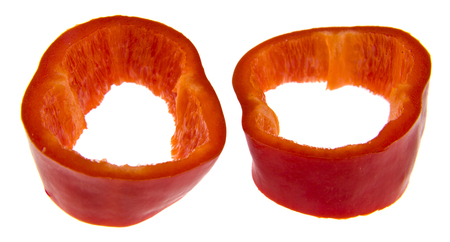 Red pepper isolated on whiteの写真素材