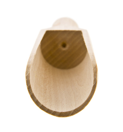 wooden scoop isolated on white backgroundの写真素材