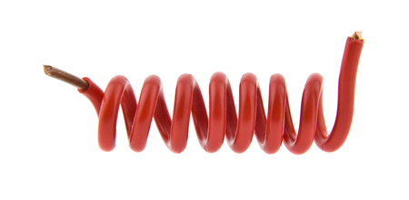 red wire isolated on white backgroundの写真素材