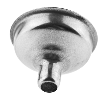 metal funnel for pouring liquid isolated on white backgroundの写真素材