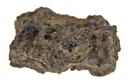 melted stone isolated on white backgroundの写真素材