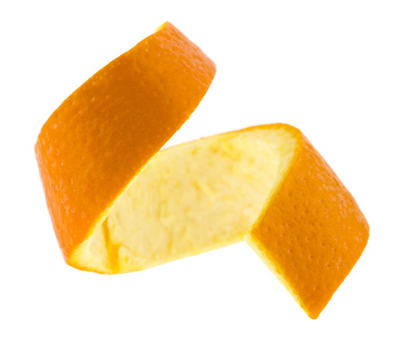 orange skin isolated on white backgroundの写真素材