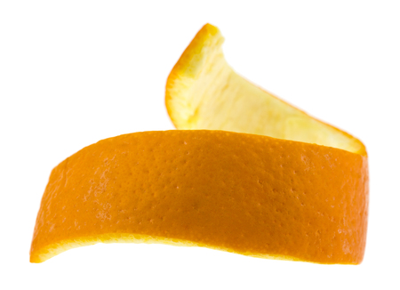 orange skin isolated on white backgroundの写真素材