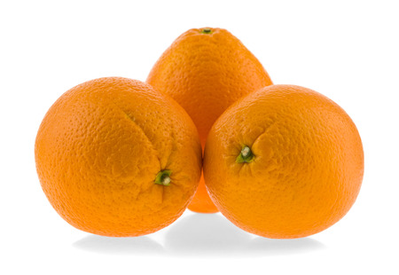 oranges isolated on white backgroundの写真素材