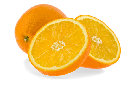 oranges isolated on white backgroundの写真素材