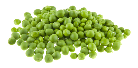 green peas isolated on white backgroundの写真素材
