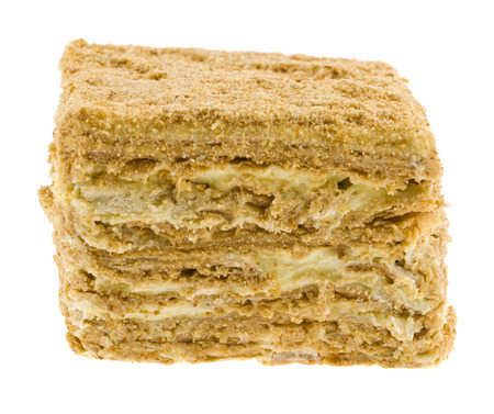 puff cake isolated on white backgroundの写真素材