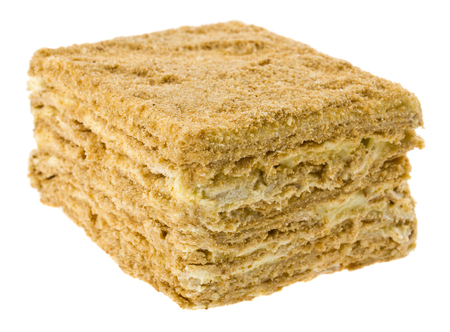 puff cake isolated on white backgroundの写真素材