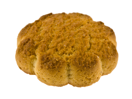 shortbread cookies isolated on white background close upの写真素材