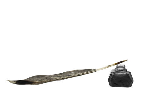 inkwell isolated on white backgroundの写真素材