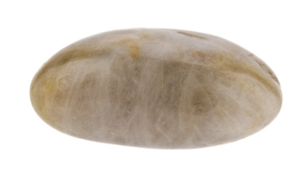 smooth polished stone isolated on white background close upの写真素材