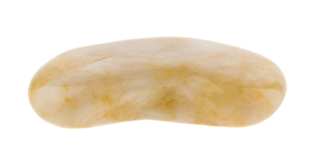 smooth polished stone isolated on white background close upの写真素材