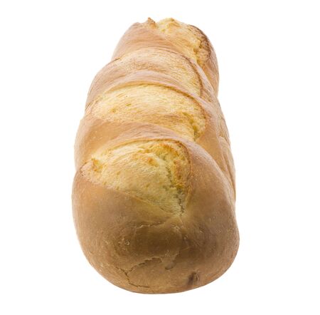 Loaf of bread isolated on white backgroundの写真素材