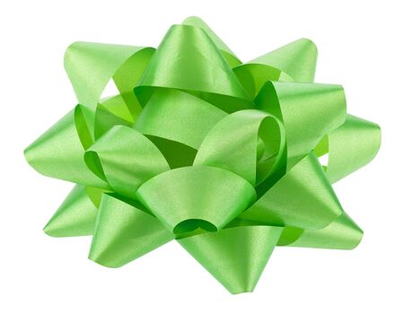 Green bow Isolated on a white background.の写真素材