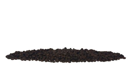 A pile of roasted coffee beans Isolated on a white background.の写真素材