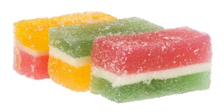 Fruit jellies  isolated on a white background.の写真素材