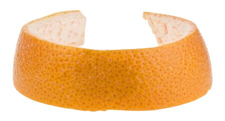 orange skin isolated on white backgroundの写真素材
