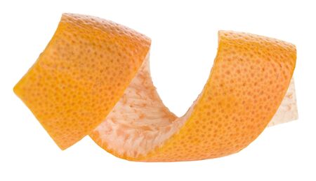 orange skin isolated on white backgroundの写真素材
