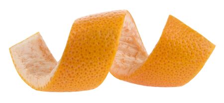 orange skin isolated on white backgroundの写真素材