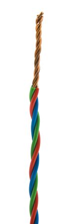 Colored wires isolated on white background close up.の写真素材