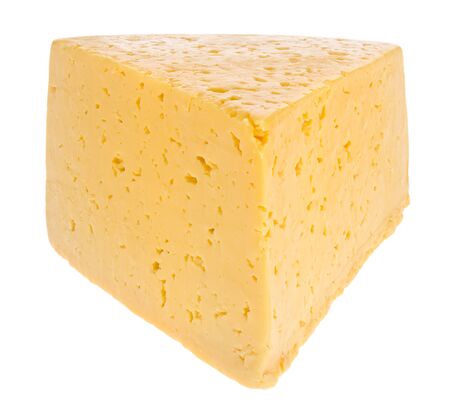Cheese isolated on a white background close-up.の写真素材