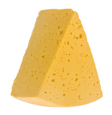 Cheese isolated on a white background close-up.の写真素材