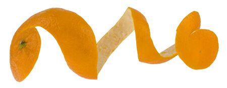 Skins of orange, mandarin isolated on a whiteの写真素材