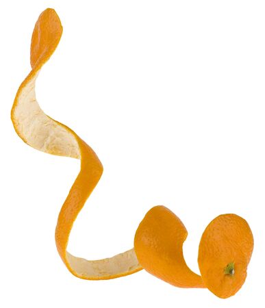 Skin of mandarin orange isolated on a whiteの写真素材