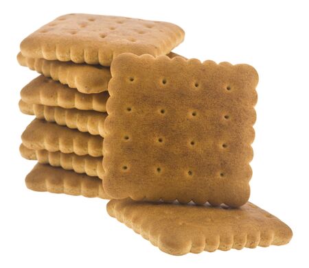 Square cookie isolated on a whiteの写真素材