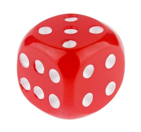 Red Dice Rolling isolated on a whiteの写真素材