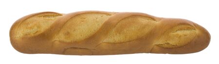Close up loaf of bread isolated on whiteの写真素材