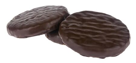 Chocolate cookie isolated on a whiteの写真素材