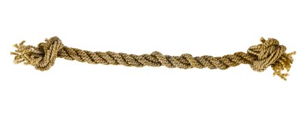 Rope with knots isolated on a white background close-upの写真素材