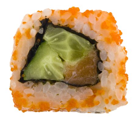 Sushi isolated on a white background close-up.の写真素材