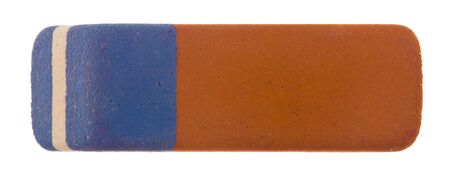 Eraser isolated on a white background close-up. View from above.の写真素材