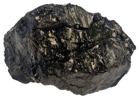 Coal isolated on a white background close-up.の写真素材