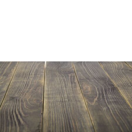 Wooden table isolated on white background.の写真素材