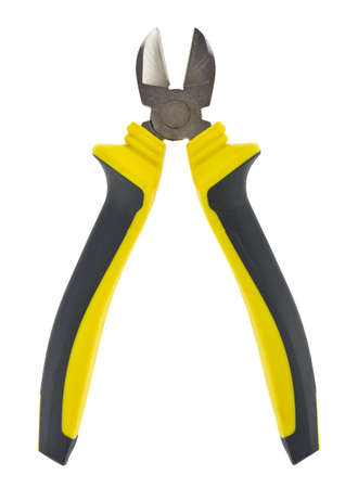 Cutting pliers tool isolated on white background close up.の写真素材