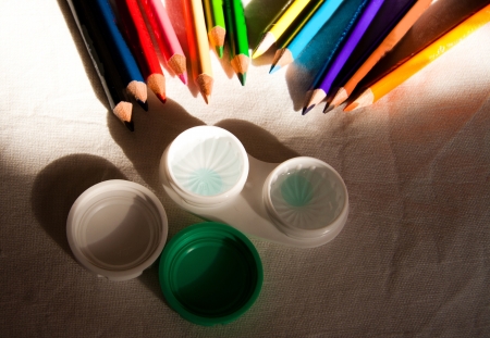 colored aqua contact lensesの写真素材