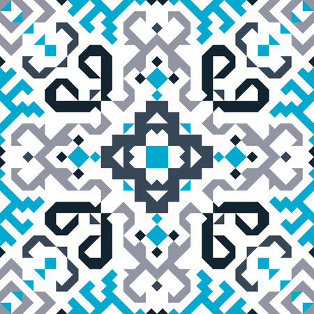 Tribal vector seamless pattern textile design template.
