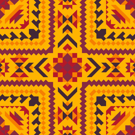 Tribal vector seamless pattern set. Aztec fancy abstract geometric art print. Ethnic hipster backdrop. Wallpaper, cloth design, fabric, paper, cover, textile design template.のイラスト素材