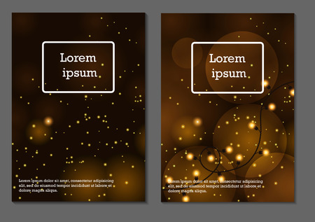 Abstract Festive blurred brochure design template. Golden book design, blank, print design, journal. Brochure template. Layout vector template in A5 size.のイラスト素材