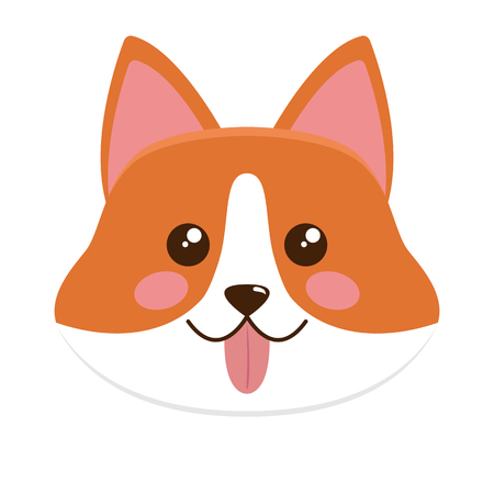 Cute dog face. Vector illustrationのイラスト素材
