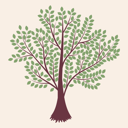 Tree. Abstract silhouette isolated on light background. Vector illustrationのイラスト素材
