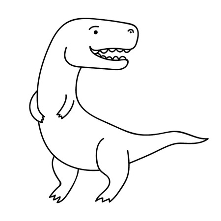Cute cartoon dinosaur isolated vector illustration designのイラスト素材