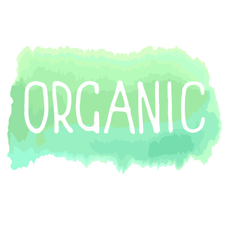 Organic hand drawn green watercolor background. Vector illustrationのイラスト素材